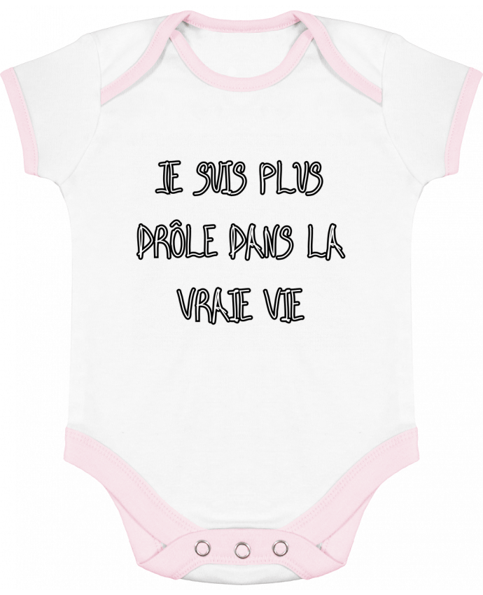 Body bébé manches contrastées Je Suis Plus Drôle Dans La Vraie Vie par Phocea Editions