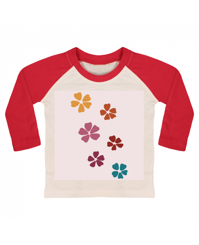 Tee-shirt Bébé Baseball ML Fleurs par Clemence_Bellay