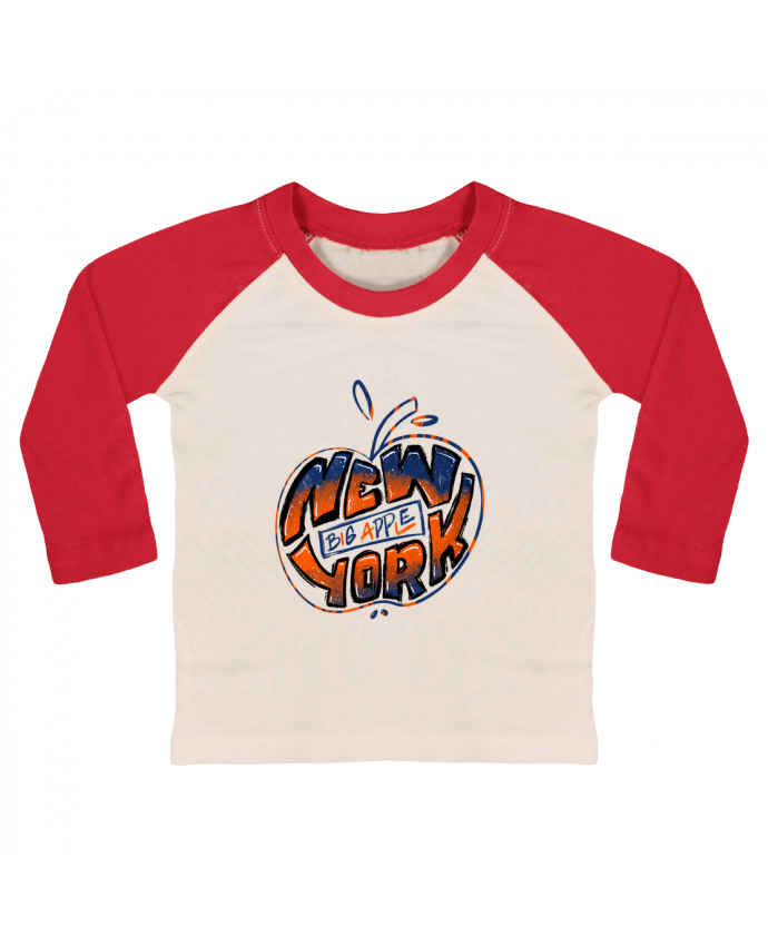 Tee-shirt Bébé Baseball ML New York Big Apple par SketchingSeb