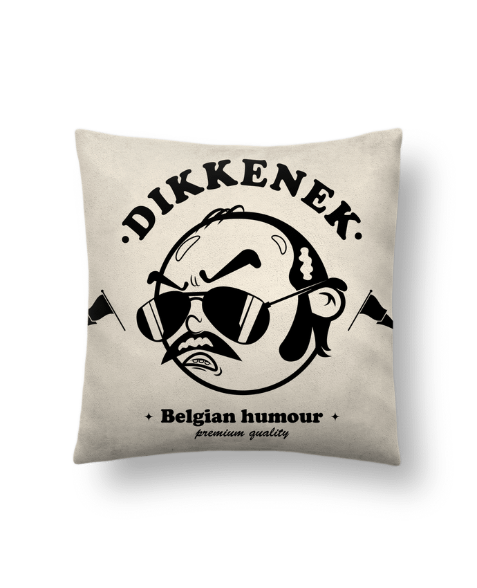 Coussin suédine Dikkenek Retro Logo par PTIT MYTHO