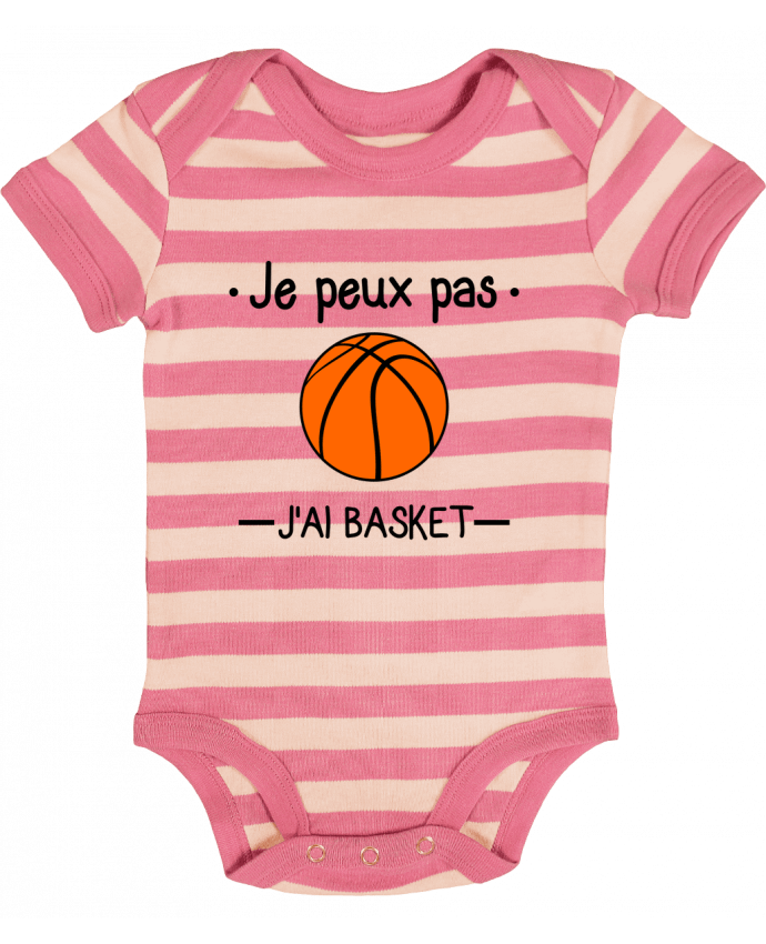 Body Bébé Rayé Je peux pas j'ai basket,basketball,basket-ball - Benichan