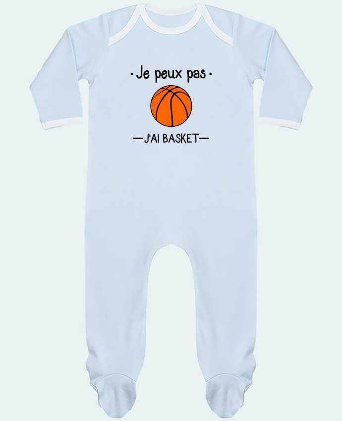 Baby Sleeper long sleeves Contrast Je peux pas j'ai basket,basketball,basket-ball by Benichan