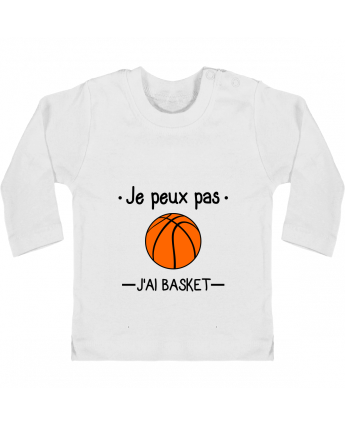 Camiseta Bebé Manga Larga con Botones  Je peux pas j'ai basket,basketball,basket-ball manches longues du designer Benichan