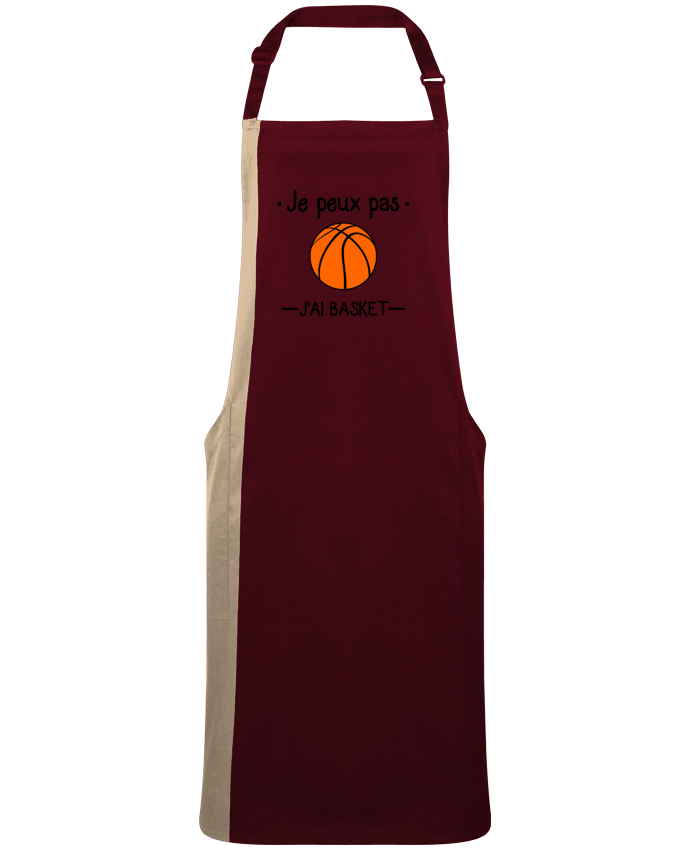 Tablier bicolore Je peux pas j'ai basket,basketball,basket-ball par  Benichan