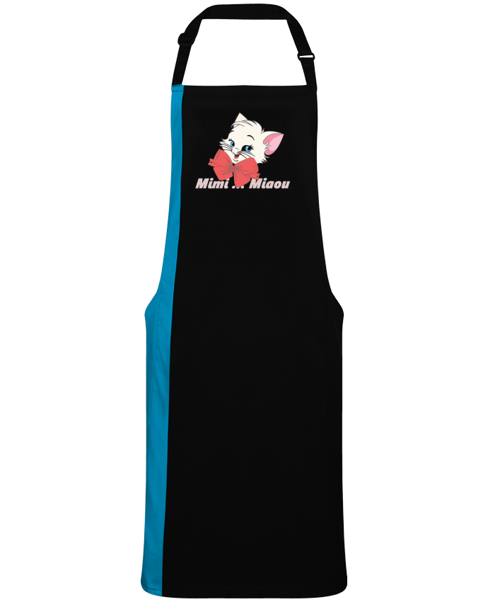 Tablier bicolore Chat nœud papillon par  Jils-creation.fr