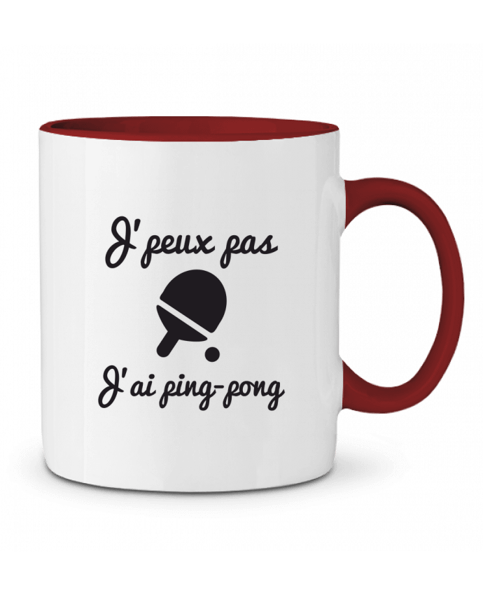 Mug bicolore J'peux pas j'ai ping-pong,pongiste,je peux pas j'ai ping pong Benichan