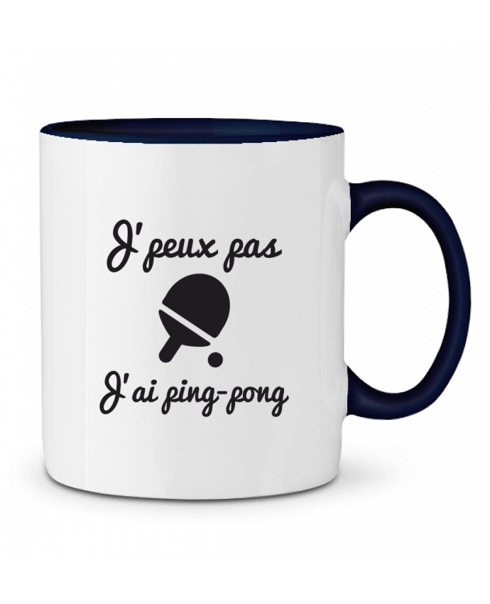 Mug bicolore J'peux pas j'ai ping-pong,pongiste,je peux pas j'ai ping pong Benichan