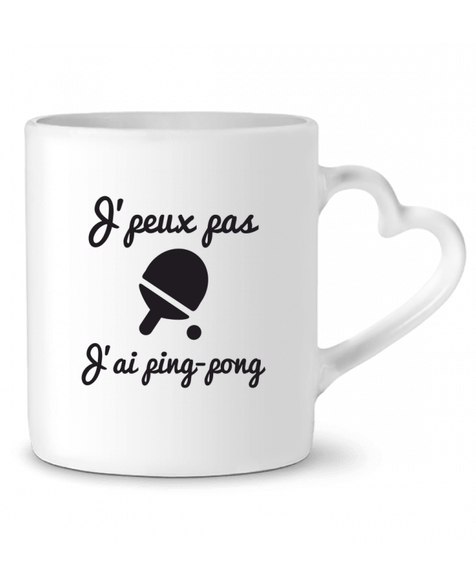 Mug coeur J'peux pas j'ai ping-pong,pongiste,je peux pas j'ai ping pong par Benichan