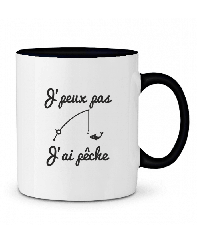 Mug bicolore J'peux pas j'ai pêche,tee shirt pécheur,pêcheur Benichan