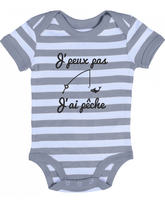 Baby Body striped J'peux pas j'ai pêche,tee shirt pécheur,pêcheur - Benichan