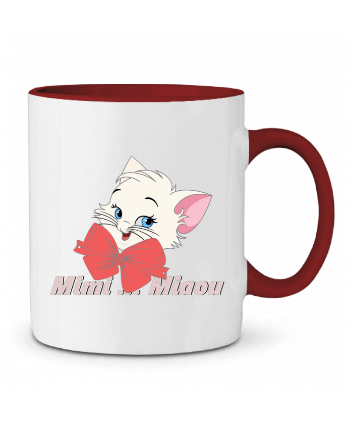Mug bicolore Chat nœud papillon Jils-création.fr