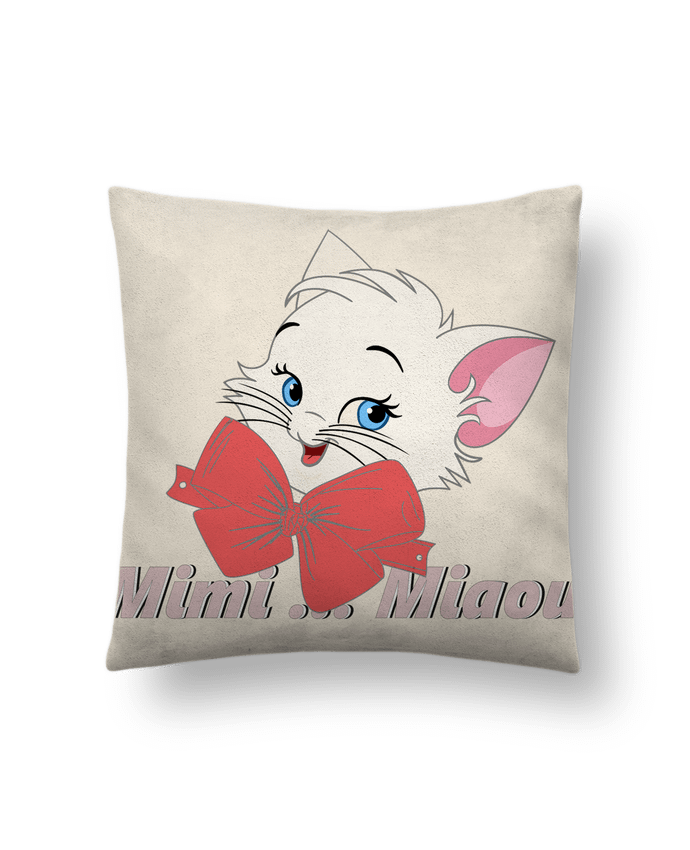 Coussin suédine Chat nœud papillon par Jils-création.fr