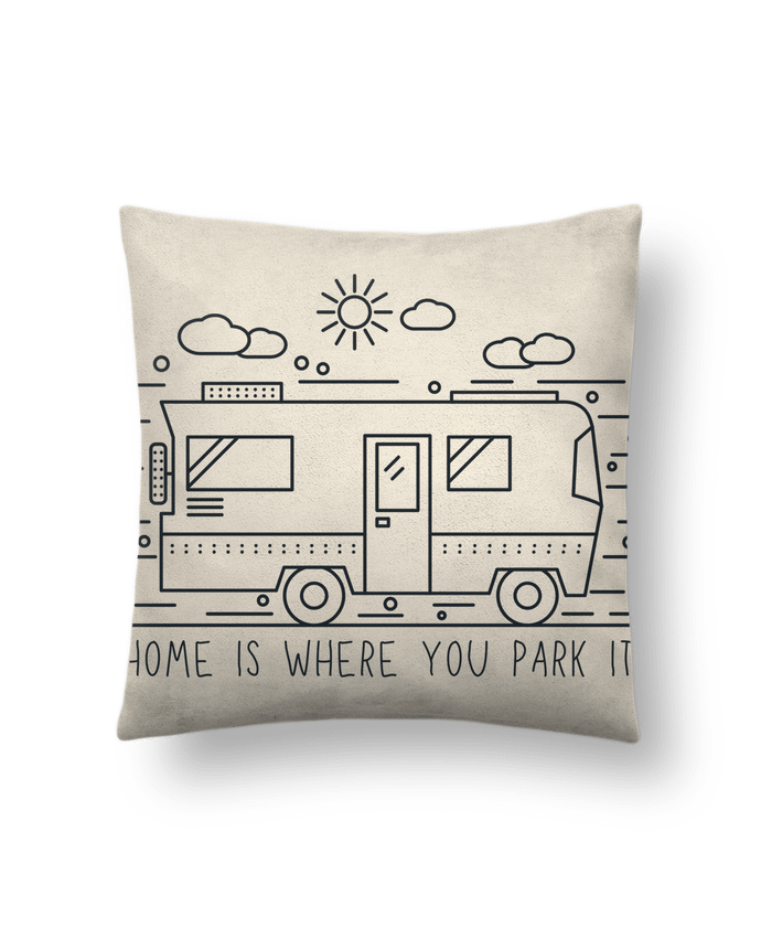 Coussin suédine Home is where you park it par SMC