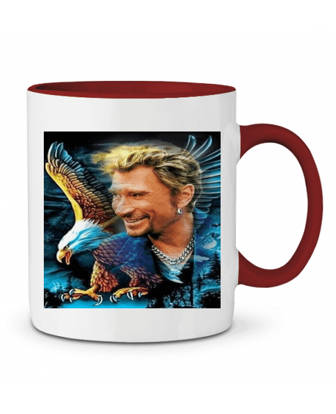Mug bicolore Dessin de Johnny Hallyday whitetiger60