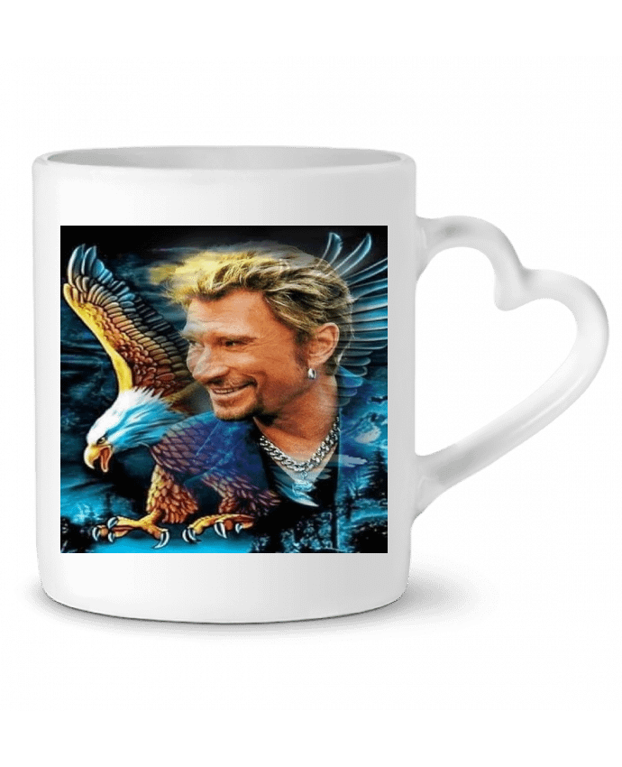 Mug coeur Dessin de Johnny Hallyday par whitetiger60