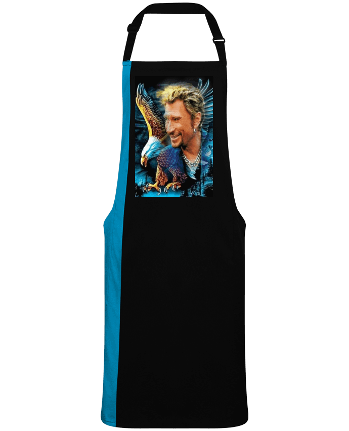 Tablier bicolore Dessin de Johnny Hallyday par  whitetiger60