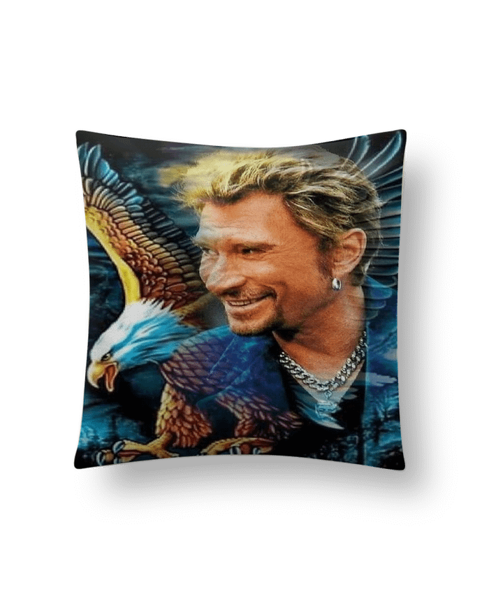 Coussin suédine Dessin de Johnny Hallyday par whitetiger60