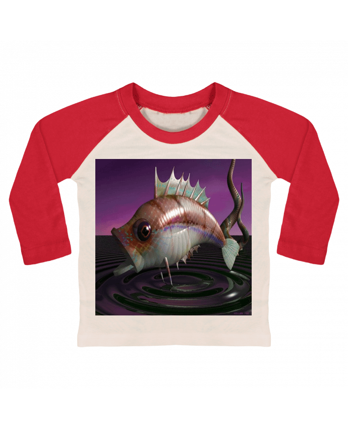 Tee-shirt Bébé Baseball ML Image de Synthèse poisson par whitetiger60