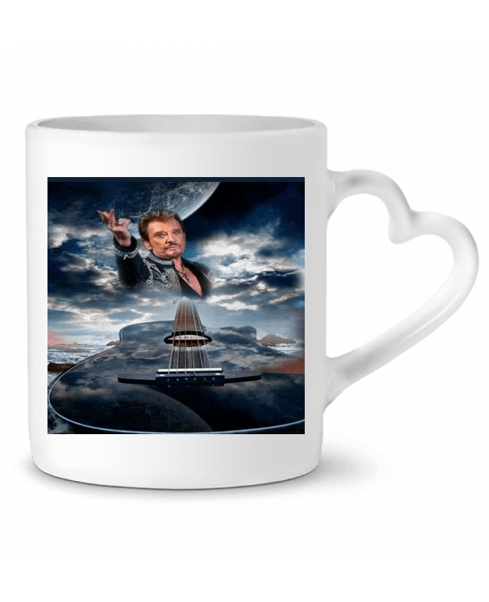 Mug coeur Johnny Hallyday avec Guitare par White Tiger 60