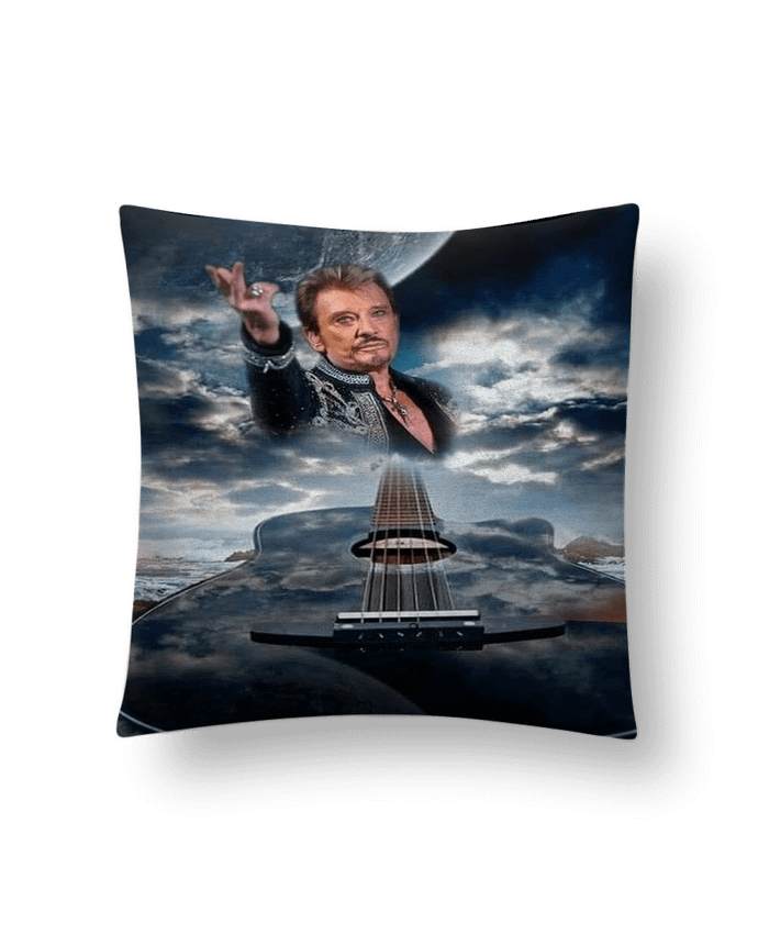 Coussin suédine Johnny Hallyday avec Guitare par White Tiger 60