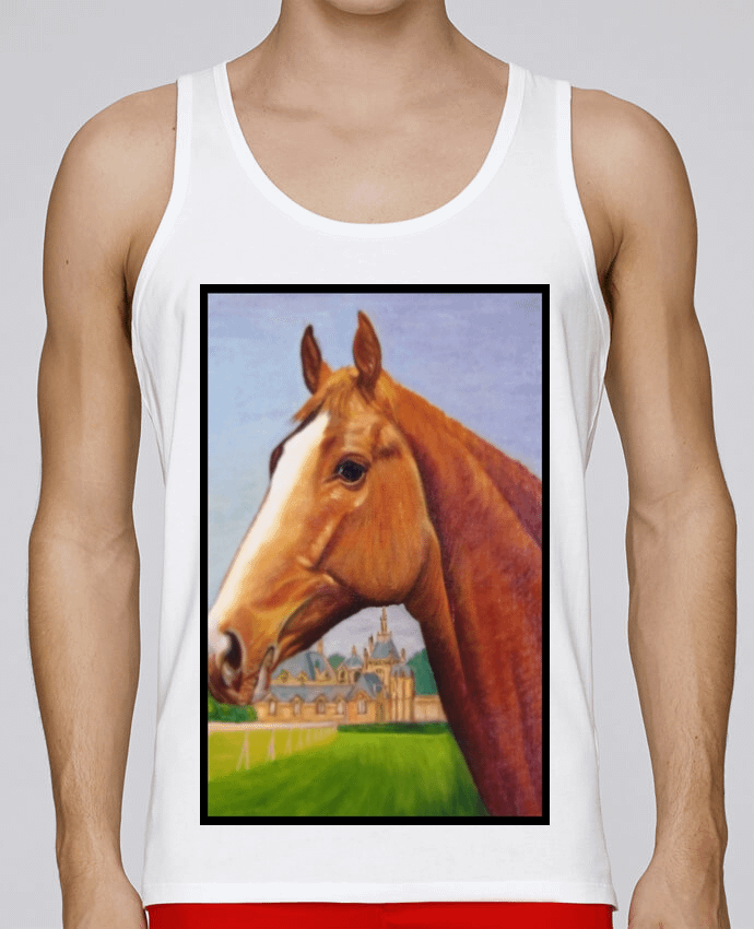 Débardeur homme Peinture de cheval au Château de Chantilly par White Tiger 60 100% coton bio