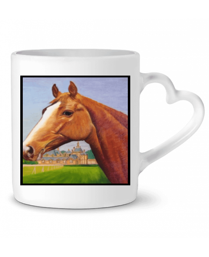 Mug coeur Peinture de cheval au Château de Chantilly par White Tiger 60