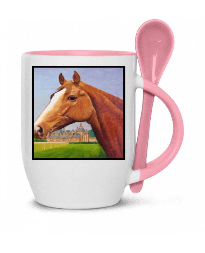  Tasse cuillère Peinture de cheval au Château de Chantilly par White Tiger 60