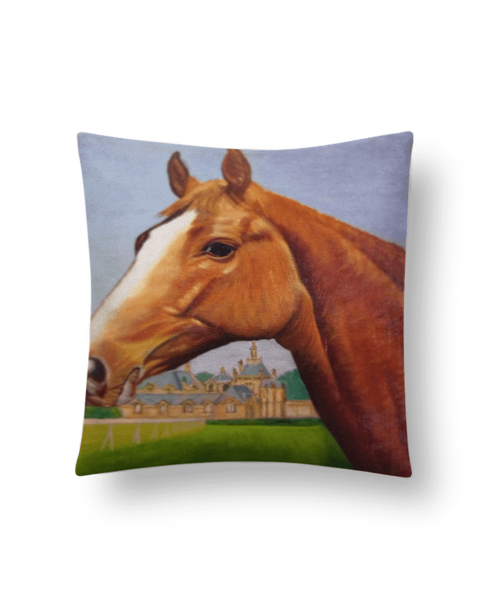 Coussin suédine Peinture de cheval au Château de Chantilly par White Tiger 60