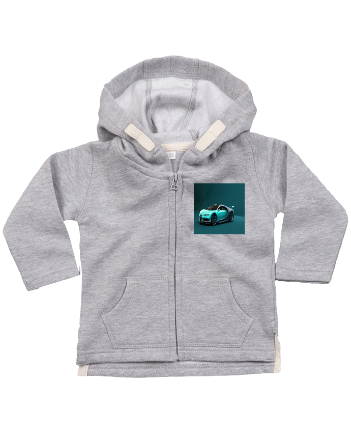 Sweat à capuche bébé zippé Image de synthèse de voiture par White Tiger 60