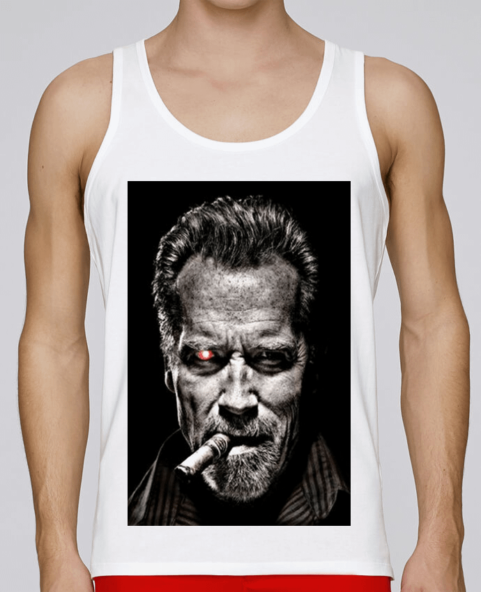 Débardeur homme Caricature d' Arnold Schwarzenegger par White Tiger 60 100% coton bio