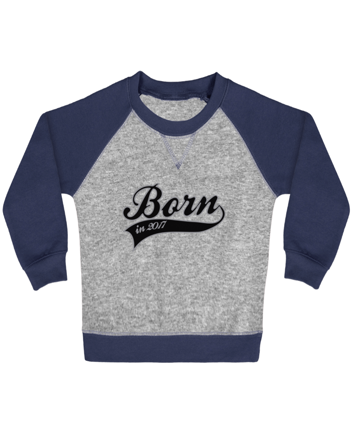 Sweat bébé manches contrastée Born in 2017 par justsayin