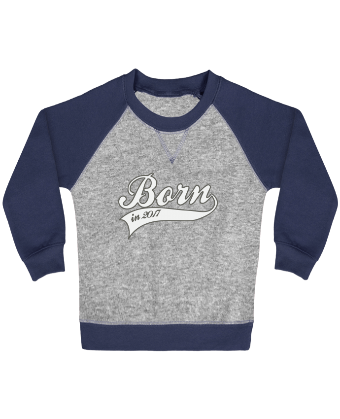 Sweat bébé manches contrastée Born in 2017 par justsayin