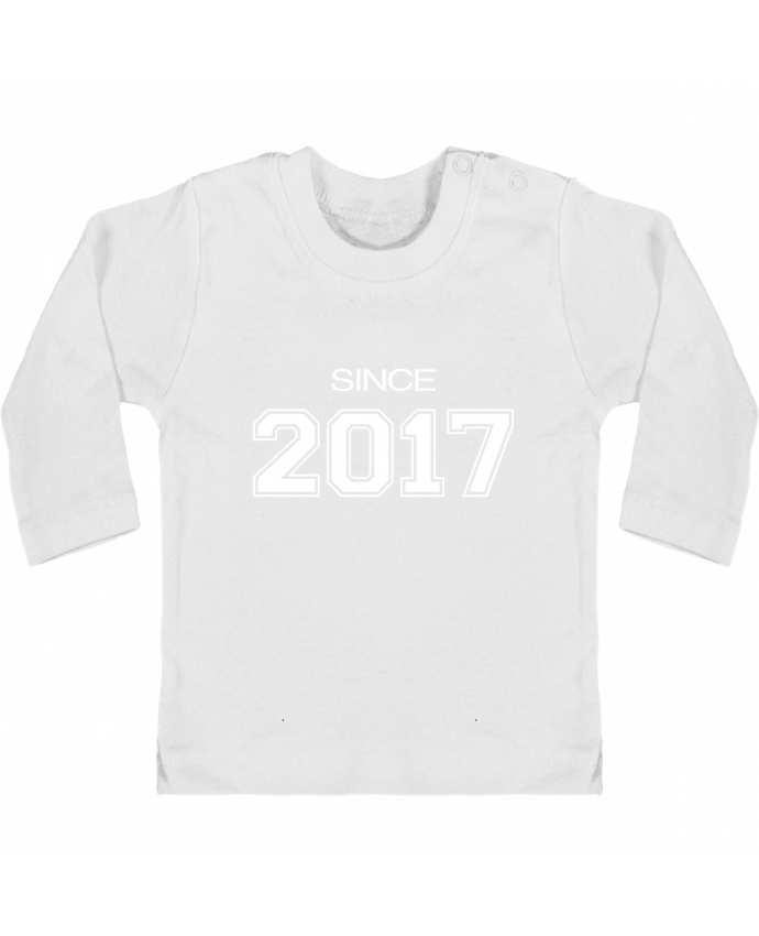 Baby T-shirt with press-studs long sleeve Since 2017 blanc manches longues du designer justsayin