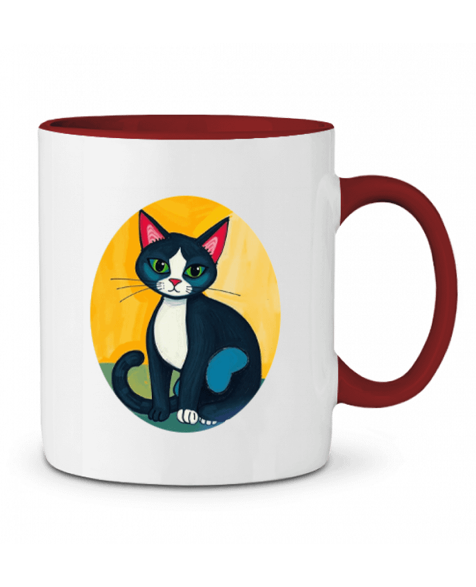 Mug bicolore Chat picasso Toncadeaupersonnalisé_34