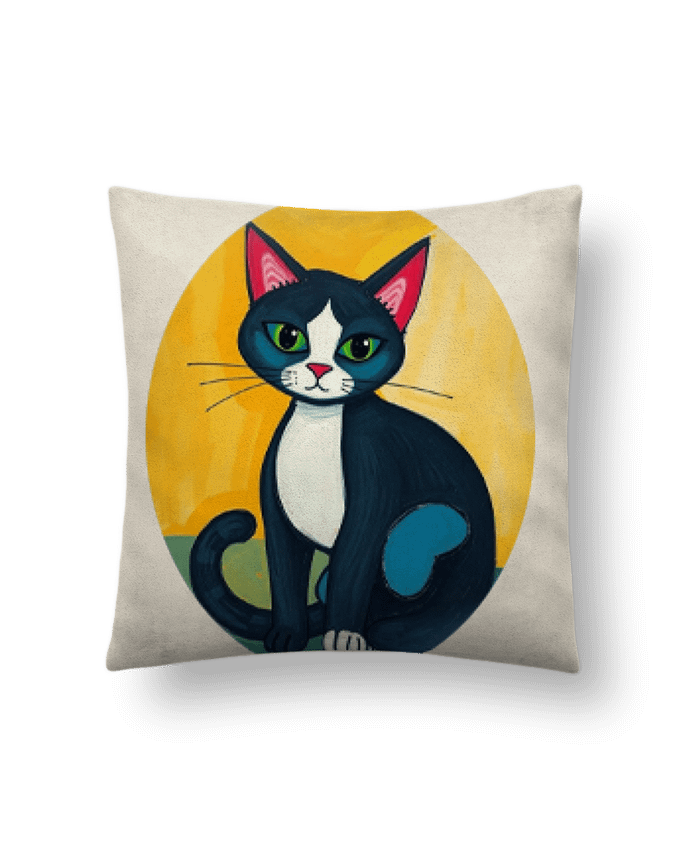 Coussin suédine Chat picasso par Toncadeaupersonnalisé_34