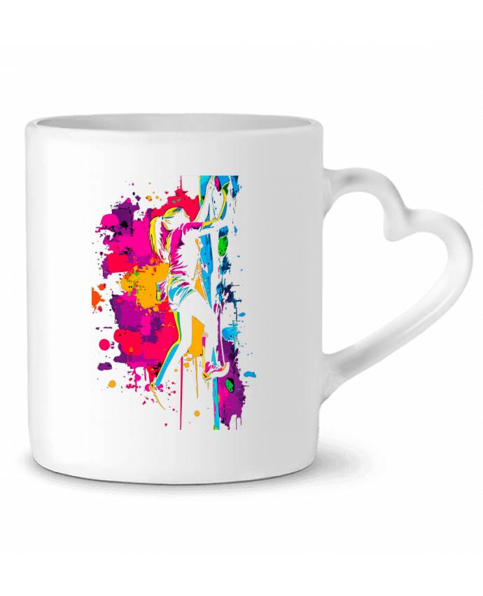 Mug coeur Grimpeuse Color Splash par K-art-S
