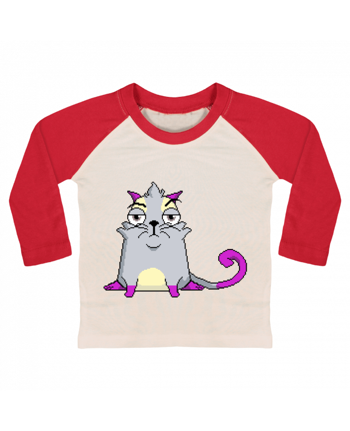 Tee-shirt Bébé Baseball ML Pixil Cryptokitty par Arturoz