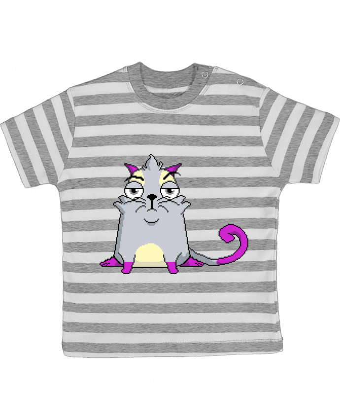 Tee-shirt bébé à rayures Pixil Cryptokitty par Arturoz