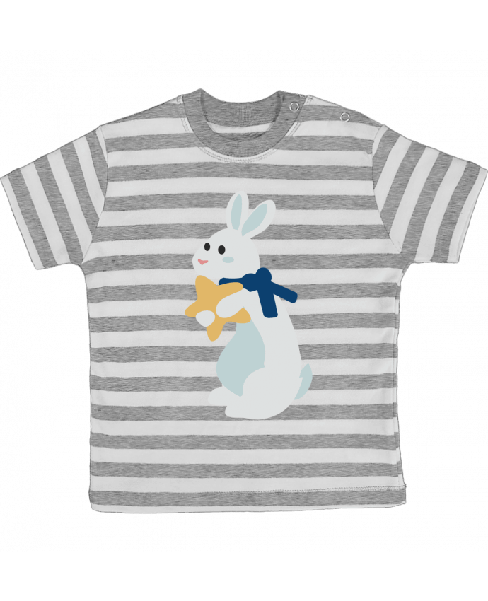 Tee-shirt bébé à rayures Lapin de noel par Princesse Gargouille 