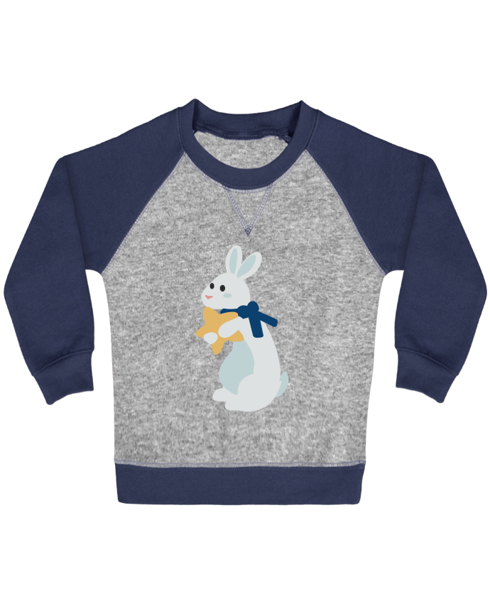 Sweat bébé manches contrastée Lapin de noel par Princesse Gargouille 