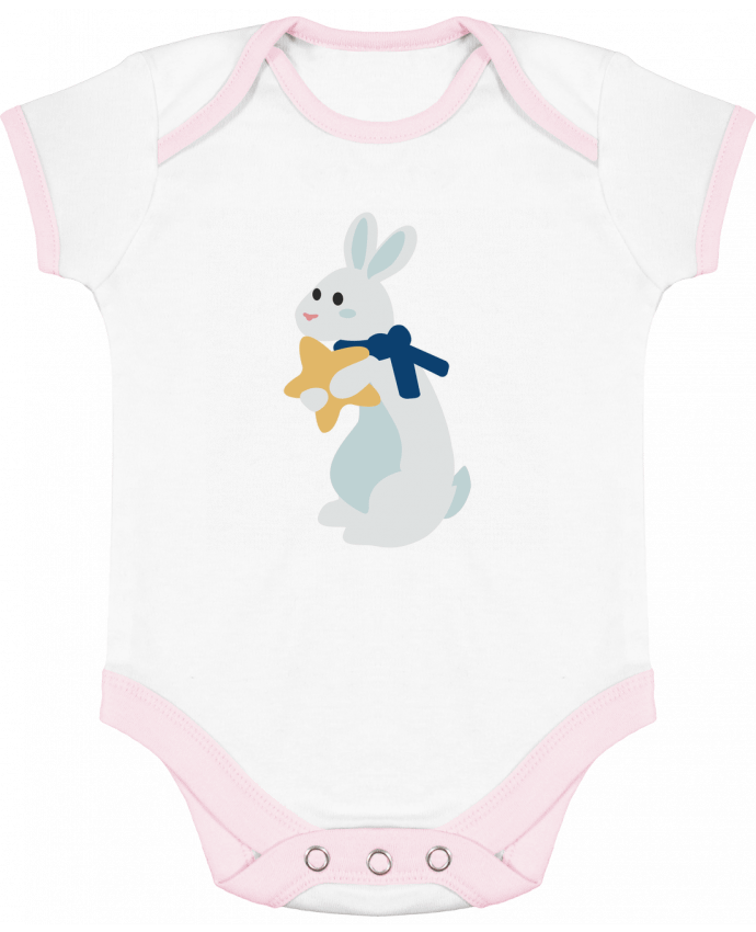 Body bébé manches contrastées Lapin de noel par Princesse Gargouille 