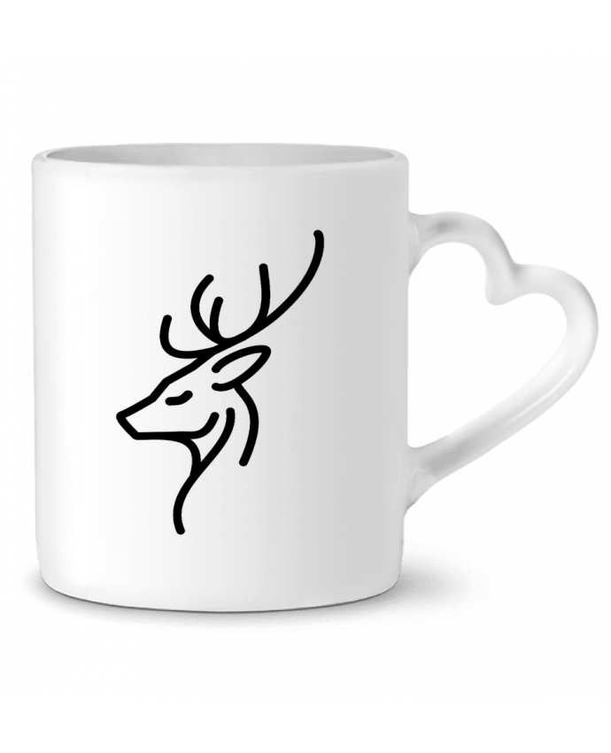 Mug coeur Design Renne sublime, élégance minimaliste par Bobraïs