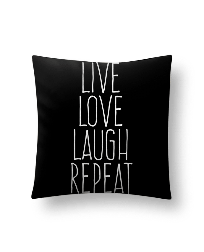 Cojín Piel de Melocotón 45 x 45 cm Live love laugh repeat por justsayin