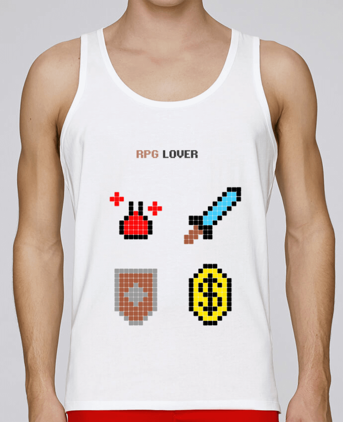 Débardeur homme Rigged Poker - Pixel Art - RPG Lover par Rigged Poker Shop 100% coton bio