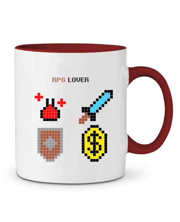 Mug bicolore Rigged Poker - Pixel Art - RPG Lover Rigged Poker Shop