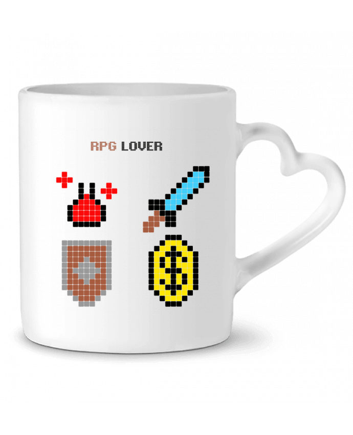 Mug coeur Rigged Poker - Pixel Art - RPG Lover par Rigged Poker Shop