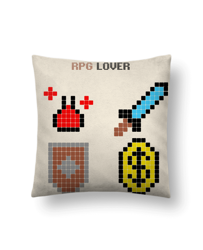 Coussin suédine Rigged Poker - Pixel Art - RPG Lover par Rigged Poker Shop