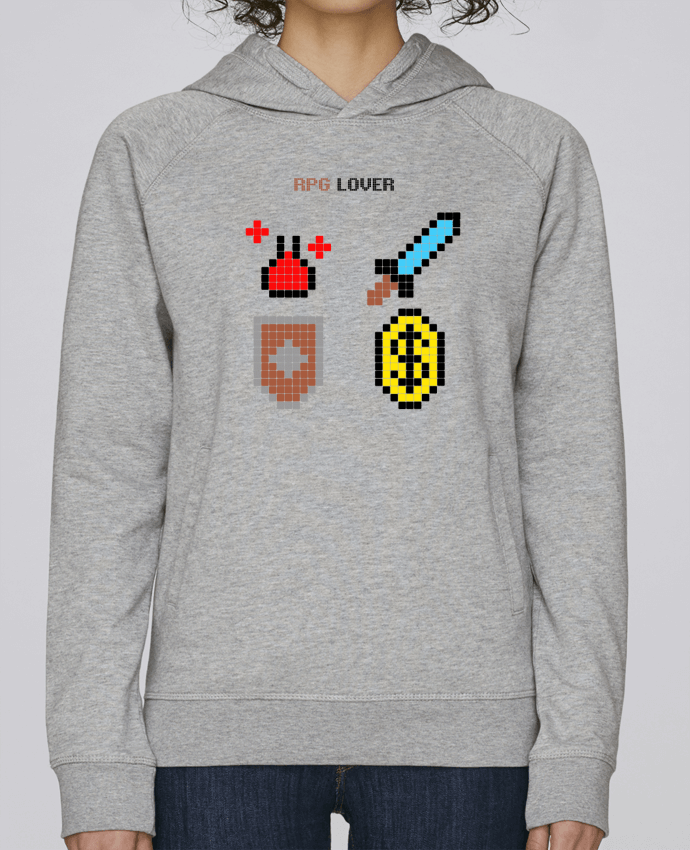 Sweat capuche femme Rigged Poker - Pixel Art - RPG Lover par Rigged Poker Shop