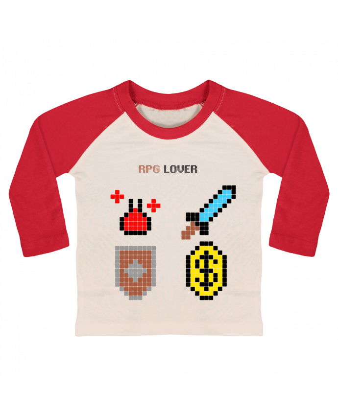 Tee-shirt Bébé Baseball ML Rigged Poker - Pixel Art - RPG Lover par Rigged Poker Shop