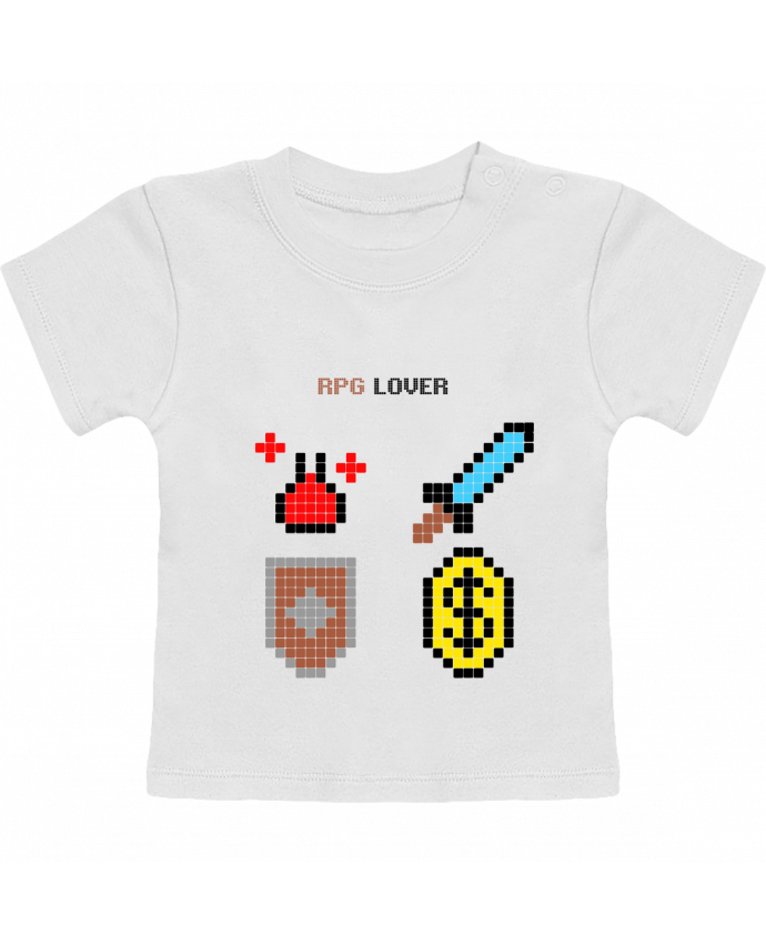 T-shirt bébé Rigged Poker - Pixel Art - RPG Lover manches courtes du designer Rigged Poker Shop